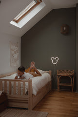 YELLOWPOP Disney Mickey Mouse Face LED Neon Sign – USB Powered Wall or Shelf Light, White Glow