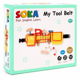 SOKA My Tool Belt Wooden Role Play Set with Hammer, Spanner & Saw – Adjustable Children's Toy Tools