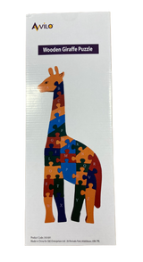 Avilo Colourful Wooden Giraffe Puzzle with Chunky Wood Pieces – Fun Animal Puzzle Toy