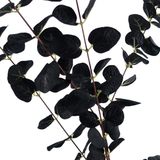Leaf Design UK Pack of 6 Artificial Black Eucalyptus Foliage Stems – 80cm Silk Leaves, Shapable Wired Stem