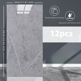 Marble-Pattern PVC Wall Stickers – Self-Adhesive Waterproof Decor for Kitchens & Bathrooms, 12 Pieces