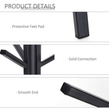 HOMCOM Tree Branch Coat Stand with 9 Hooks and Round Storage Shelf, 180cm, Black