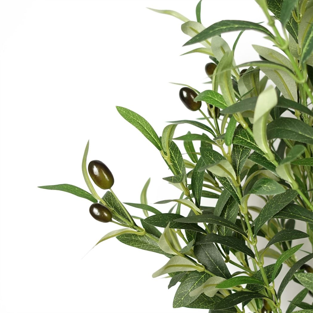 Artificial Olive Tree, 160cm with 1,296 Leaves & 72 Olives – Realistic Mediterranean Indoor Greenery