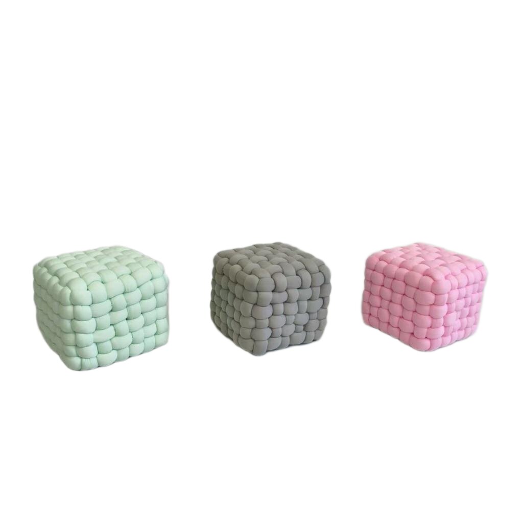 AcaciaHome Modern Velvet Upholstered Square Footstool Ottoman – 30cm Fully Assembled Padded Foot Rest