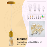 LEDSONE 10 Pack Industrial Pendant Light Fitting Set – E27 Lamp Holder with 95cm PVC Cable, Vintage Style
