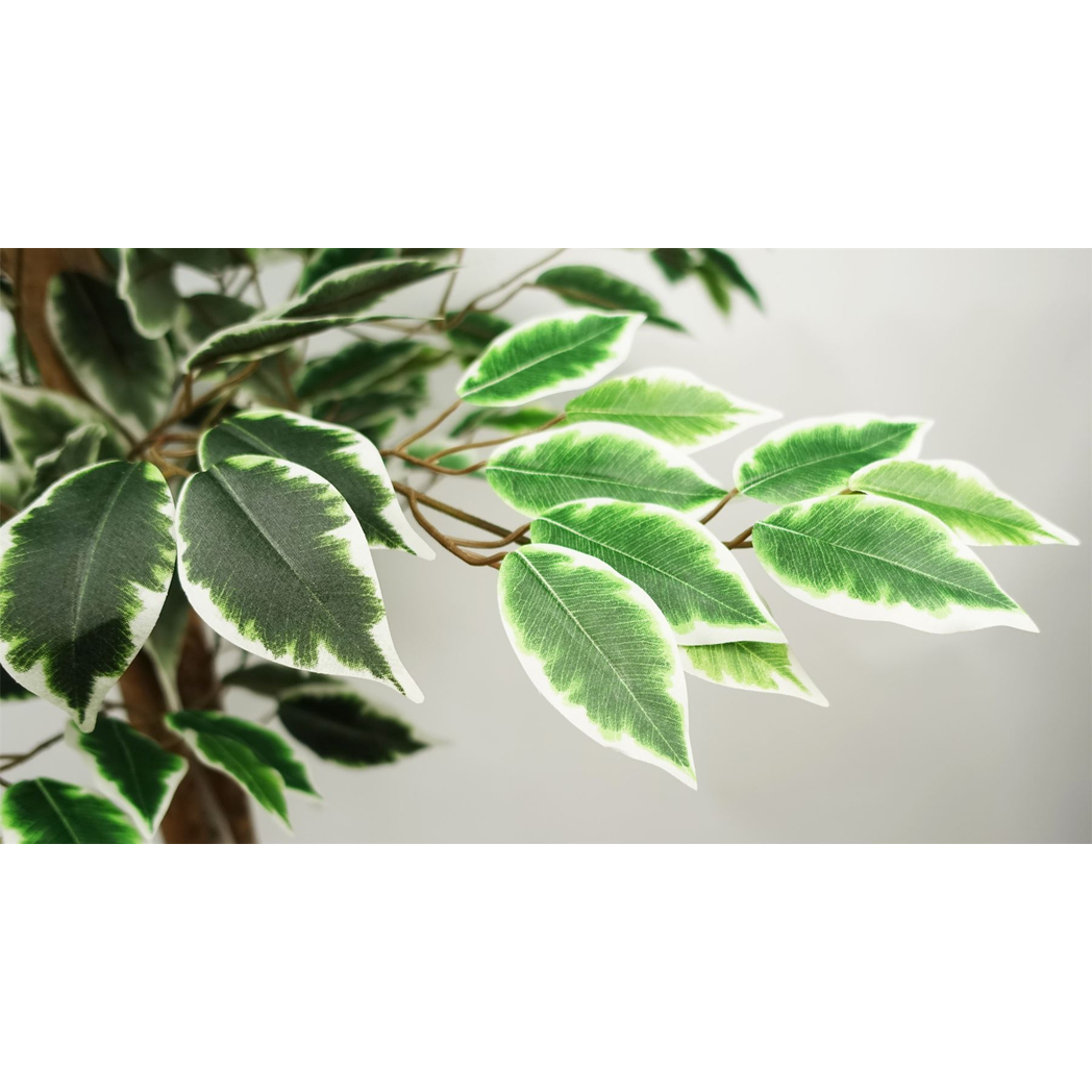 Leaf 150cm Artificial Silk Ficus Tree with 1008 Leaves – Weighted Black Pot, Low-Maintenance Plant