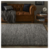 Esselle Home Delilah Wool Pebble Rug, 120 x 170cm – Soft Textured 100% Wool, Mottled Grey