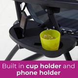 Neo 3-Piece Zero Gravity Chair Set with Side Table & Cup Holder – Folding Garden Loungers, Black