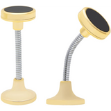 Aquarius Car Spring Magnetic Phone Holder – 360° Rotation, 3M Adhesive, Gold