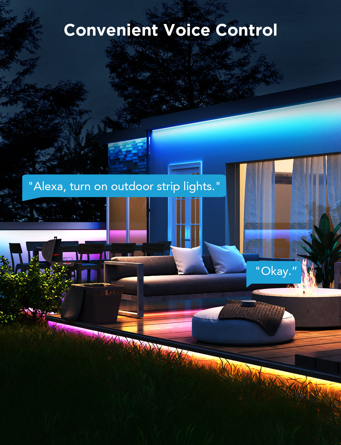 Govee Outdoor LED Strip Light RGBICWW, 10m IP65 – Colour and White Lighting for Patios and Gardens