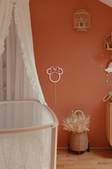 YELLOWPOP Disney Minnie Mouse LED Neon Wall Light – 250 Lumen USB Powered Sign, White Glow, Gift Boxed