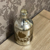 Rustic Silver and Gold Decorative Bottle Vase for Fresh or Dried Flowers – Home Décor and Gift Idea