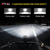 Dyzi USB Rechargeable Bike Light Set – Ultra Bright Front & Rear LED Lights, 4 Light Modes, Daylight Sensor