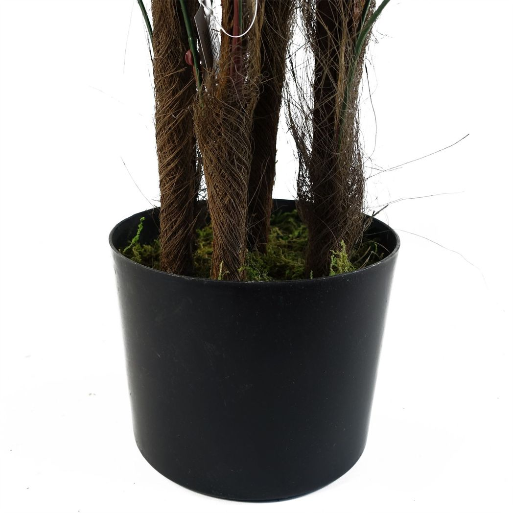 Leaf 120cm Artificial Fan Palm Tree with Weighted Black Pot – Realistic Faux Plant for Home