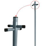 2-Piece Outdoor Clothes Line Post Set with Grey Powder-Coated Steel Tube – 2.4m Height