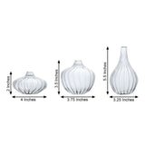 Ribbed Glass Bud Vase Trio