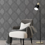 Arthouse Curve Heavyweight Vinyl Wallpaper with Metallic Shimmer – Strippable Paste the Wall, Charcoal