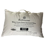 Bellissimo Home Down Surround Pillow with Feather Core – Soft Bedroom Bedding