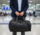 Avilo Wide Opening Patchwork Leather Travel Bag – Easy Packing Holdall
