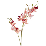 Leaf Pack of 6 Pink Artificial Mini Orchid Stems, 80cm – Wired Faux Flowers for Arrangements
