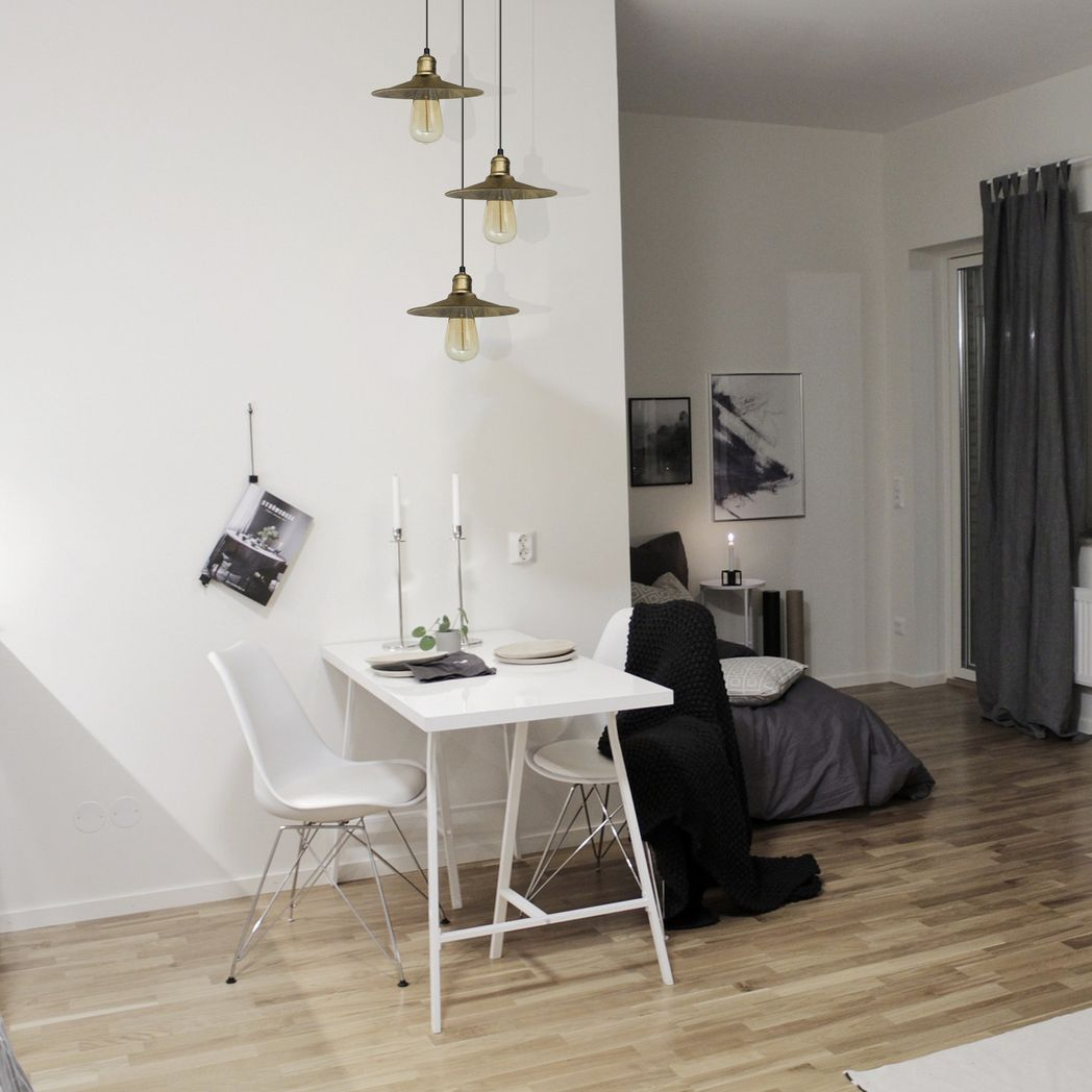 LEDSONE 4 Head Vintage Industrial Brushed Brass Ceiling Pendant Light with 22cm Shades – Dimmer Compatible
