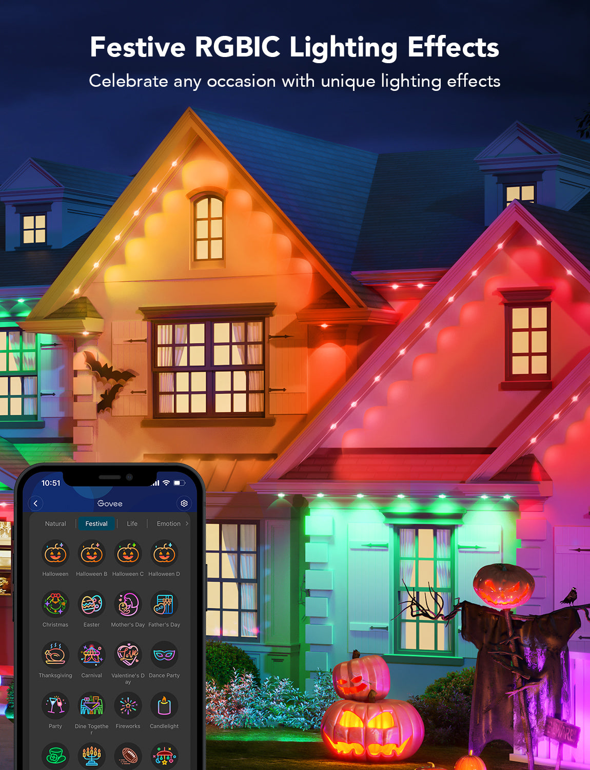 Govee RGBIC Permanent Outdoor Lights, 30m IP67 – Decorative Eaves, Fence & Corridor Lighting
