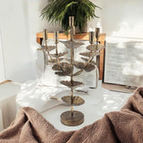 Flower-Shaped Art Deco Metal Candelabra, 57cm Tall – Elegant Table Centrepiece Candle Holder