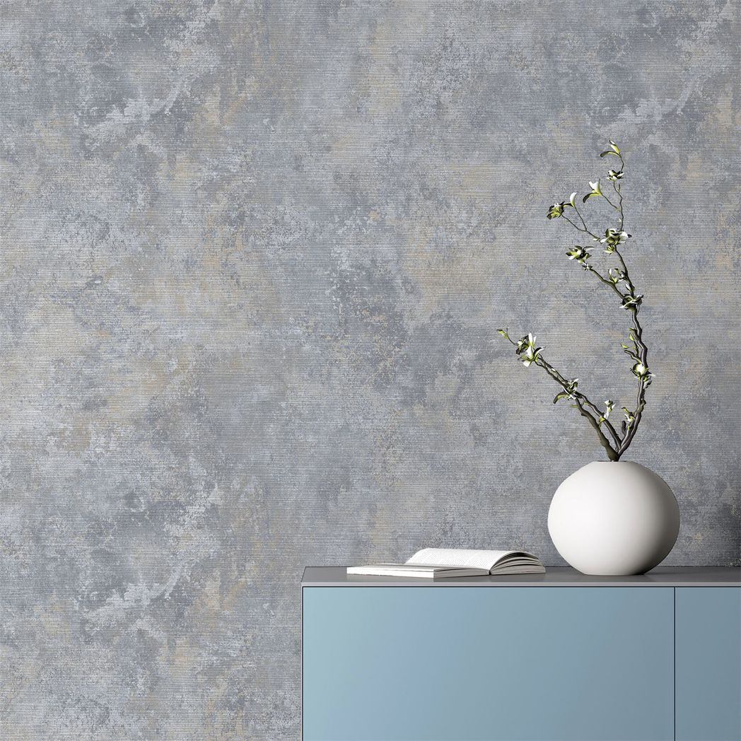 Arthouse Modern Raffia Wallpaper with Grass Cloth Texture and Industrial Look – Rustic Look, Natural & Grey