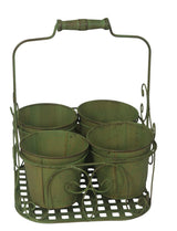 AcaciaHome 4 Pot Metal Plant Stand Display Rack – Double Plant Pot Basket Holder for Indoor & Outdoor Use