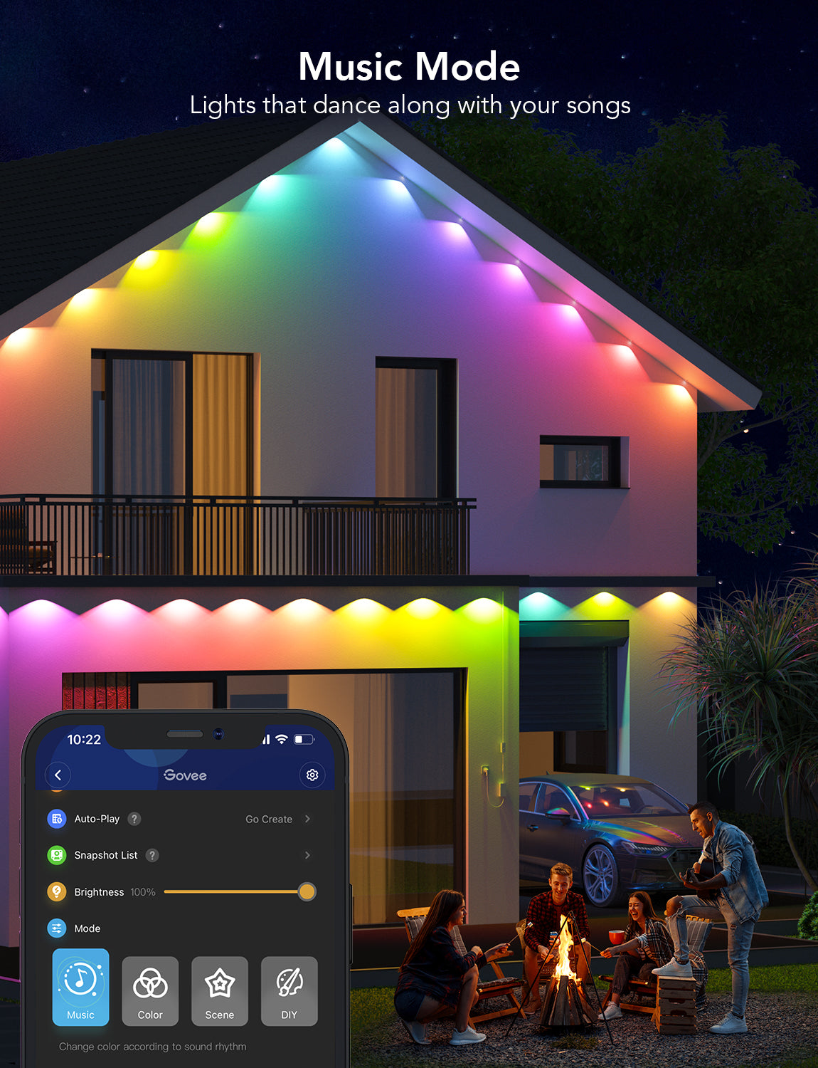 Govee RGBIC Permanent Outdoor Lights, 30m IP67 – Decorative Eaves, Fence & Corridor Lighting