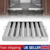 Stainless Steel Grease Baffle Filter with Handles – Catering Kitchen Extraction Hood Canopy, 495 x 495 mm
