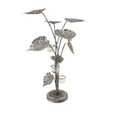 Silver Flower-Shaped Metal Candelabra, 74cm Tall – Art Deco Dining Table Centrepiece