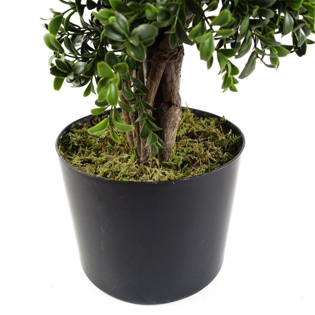 Botanik Artificial Spiral Buxus Tree, 120cm – UV Resistant Outdoor Topiary with Fixed Branches