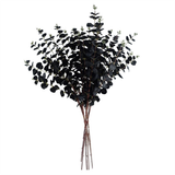Leaf Design UK Pack of 6 Artificial Black Eucalyptus Foliage Stems – 80cm Silk Leaves, Shapable Wired Stem