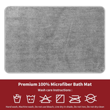 Vinsani Ultra Soft Microfibre Bath Mat 50x80 – Fluffy, Dense Pile Bathroom Mat, Light Grey