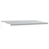 vidaXL Manual Retractable Patio Awning 500 x 300cm with Hand Crank – Aluminium Frame, Anthracite & White