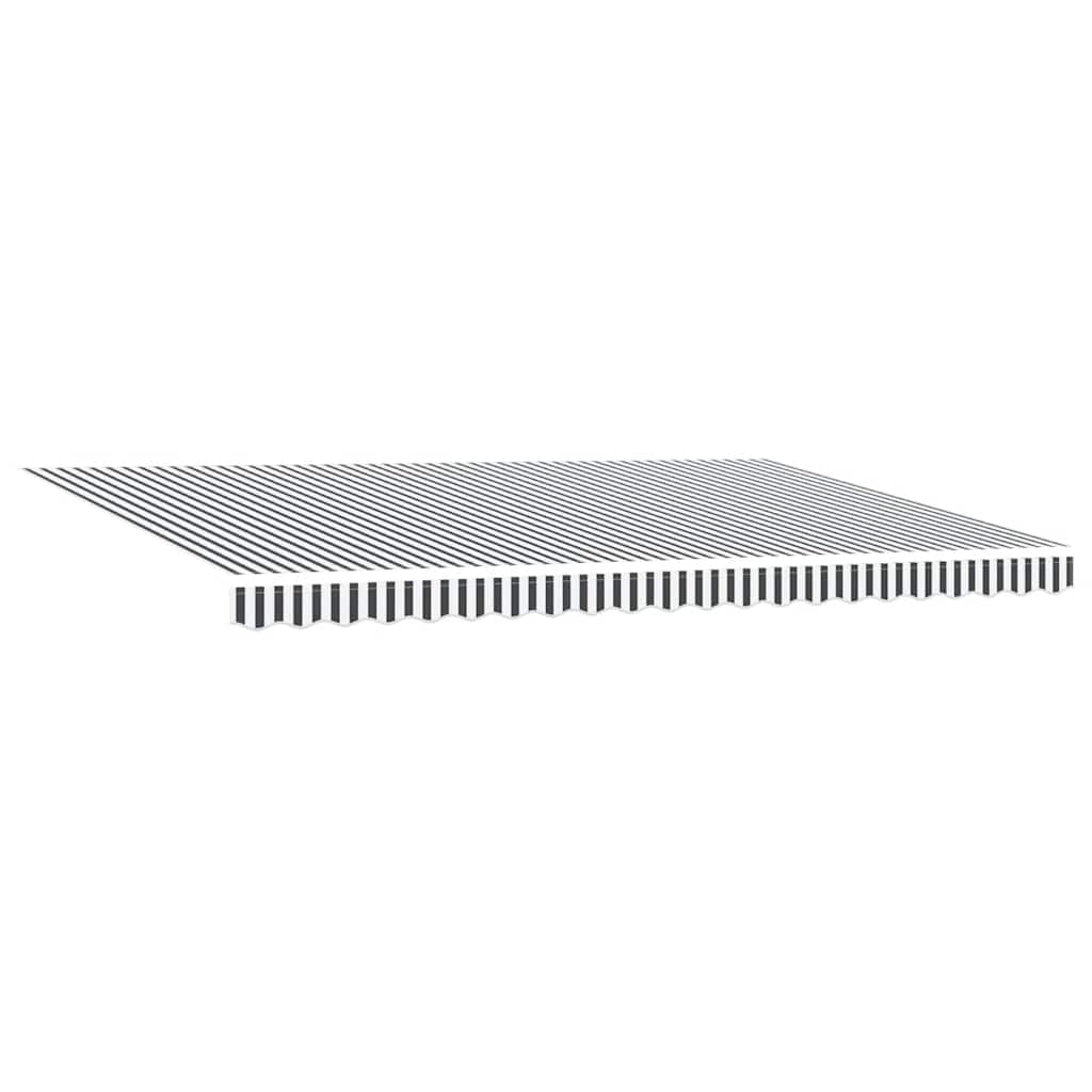 vidaXL Manual Retractable Patio Awning 500 x 300cm with Hand Crank – Aluminium Frame, Anthracite & White
