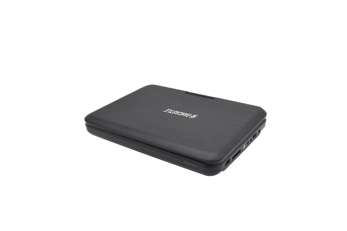 Oakcastle DVD120 Portable DVD Player with 10.5-Inch HD Swivel Screen – Rechargeable, Region Free, Car Powered