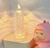 Clear LED Candles with Flame-Shaped Top, Set of 3 – Faceted Mantelpiece Decor