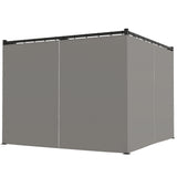 Outsunny 3x3m Retractable Pergola with PU Canopy & Privacy Curtains – Metal Frame Garden Shade, Light Grey