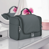 Vinsani Hanging Toiletry Bag with Mesh Pockets and Elastic Loops – Travel Wash Bag, Dark Grey