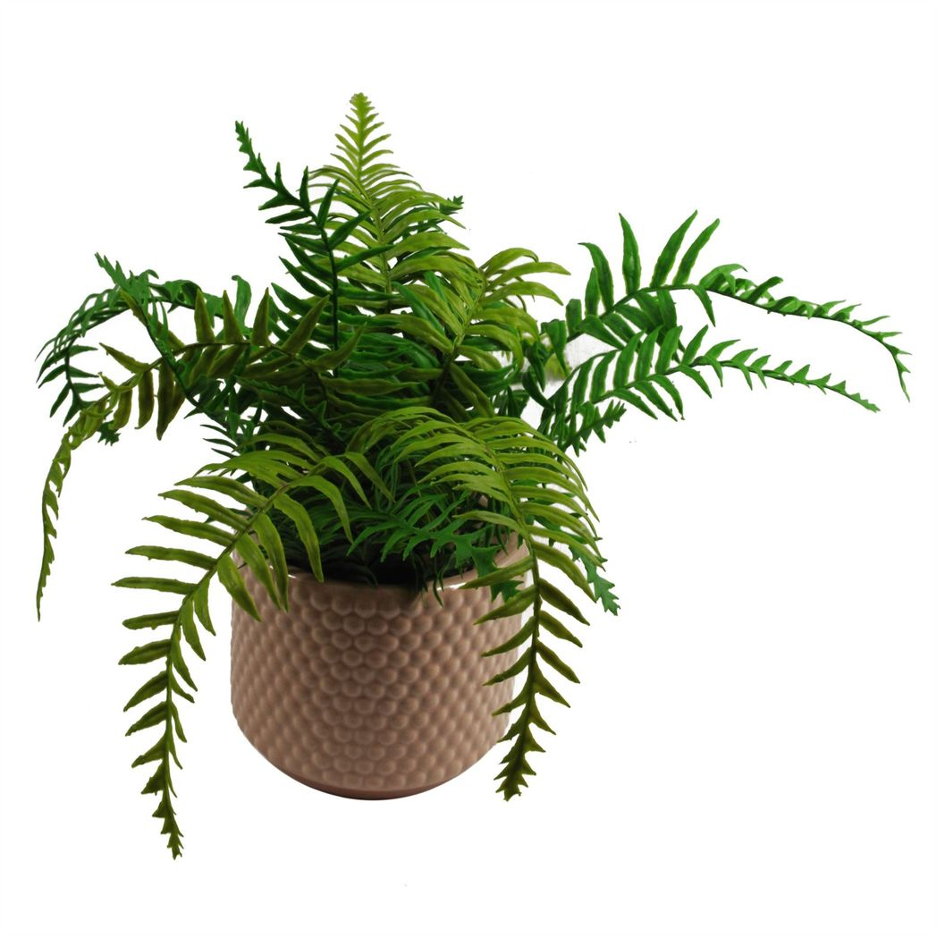 Dusty Pink Peach Raised Dots Ceramic Plant Pot, 15 x 15 x 12.5cm – Decorative Indoor Planter