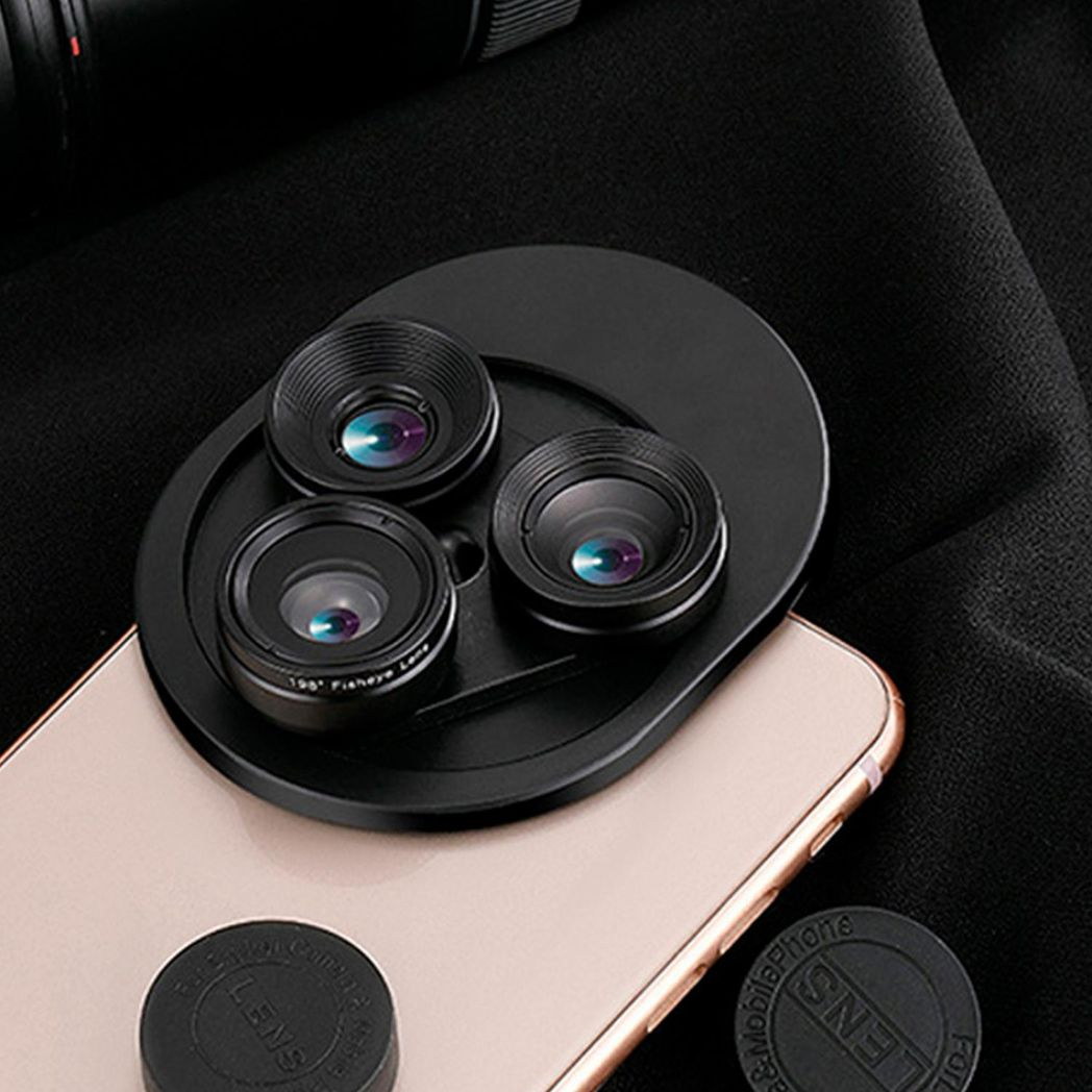 Aquarius Universal 3 in 1 Phone Camera Lens Kit with Fisheye, Wide Angle and Macro Lenses
