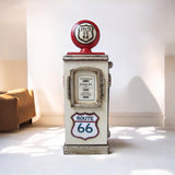 AcaciaHome Wooden Petrol Pump Key Box – Vintage Cream Storage for Keys, Freestanding or Wall Mounted
