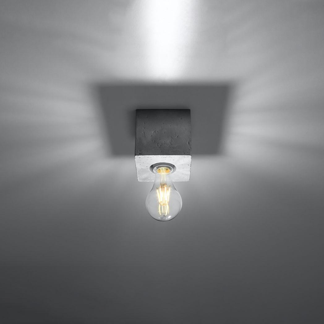 Sollux Lighting Ariz Concrete Ceiling Light with E27 Fitting – Industrial Design, Grey