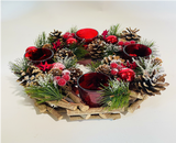 Wreath Centrepiece with 3 LED Candles
