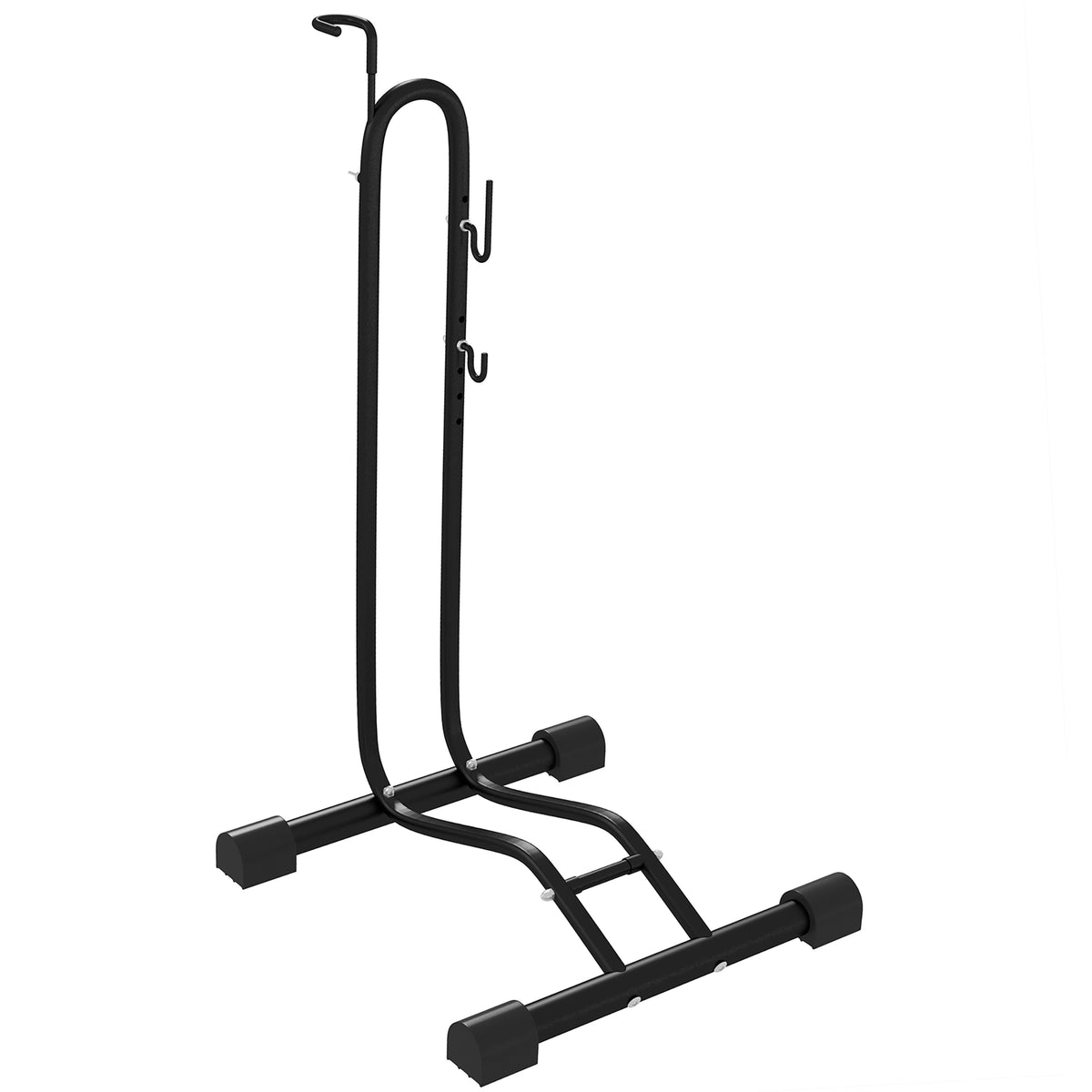 SPORTNOW Vertical & Horizontal Bike Rack for 6"–28" and 700c Bikes – Steel Bicycle Storage Stand, Black