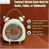 AcaciaHome Modern Round Mantel Clock – Stylish Mid-Century Tabletop Timepiece for Bedroom, Hallway or Living Room