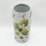 AcaciaHome Ceramic Umbrella Stand – Holder for Canes & Walking Sticks, Entryway Decor, Green Leaf