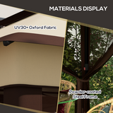 Outsunny 3x3m Pop Up Gazebo with UV30+ Canopy, Mesh Curtains & Adjustable Height – Garden Shelter, Beige